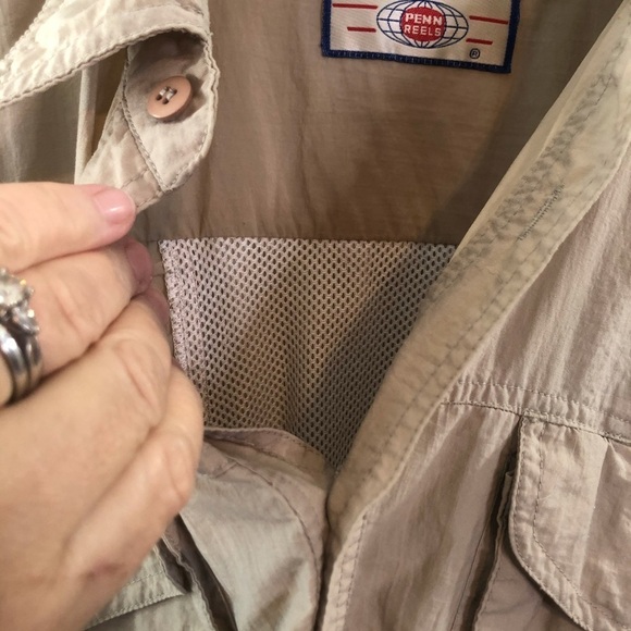 Penn Reels Authentic Fishing Gear Beige Shirt XL - Picture 8 of 12